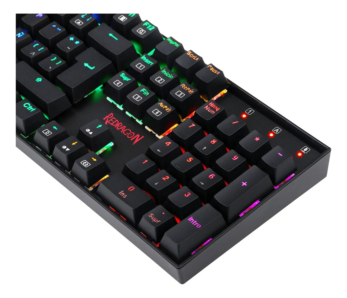Teclado gamer Redragon Mitra K551 QWERTY Outemu Blue cor preto com luz RGB - Imagem 2