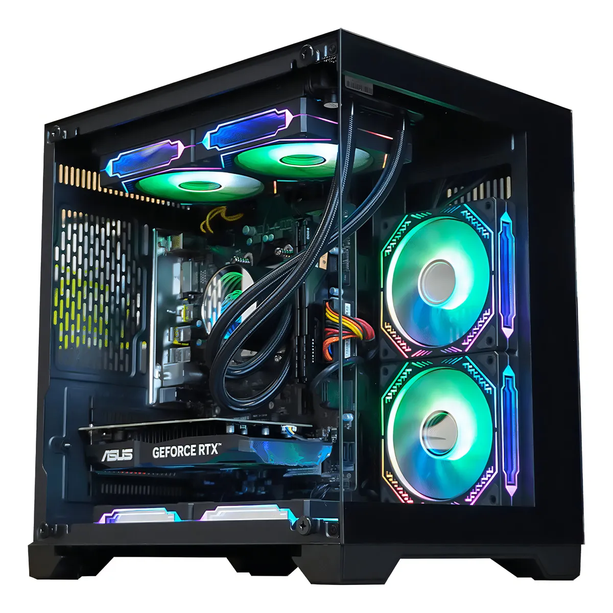 Gabinete Gamer Hayom Aquário Com 4 Cooler Fan Led Rgb - Imagem 3