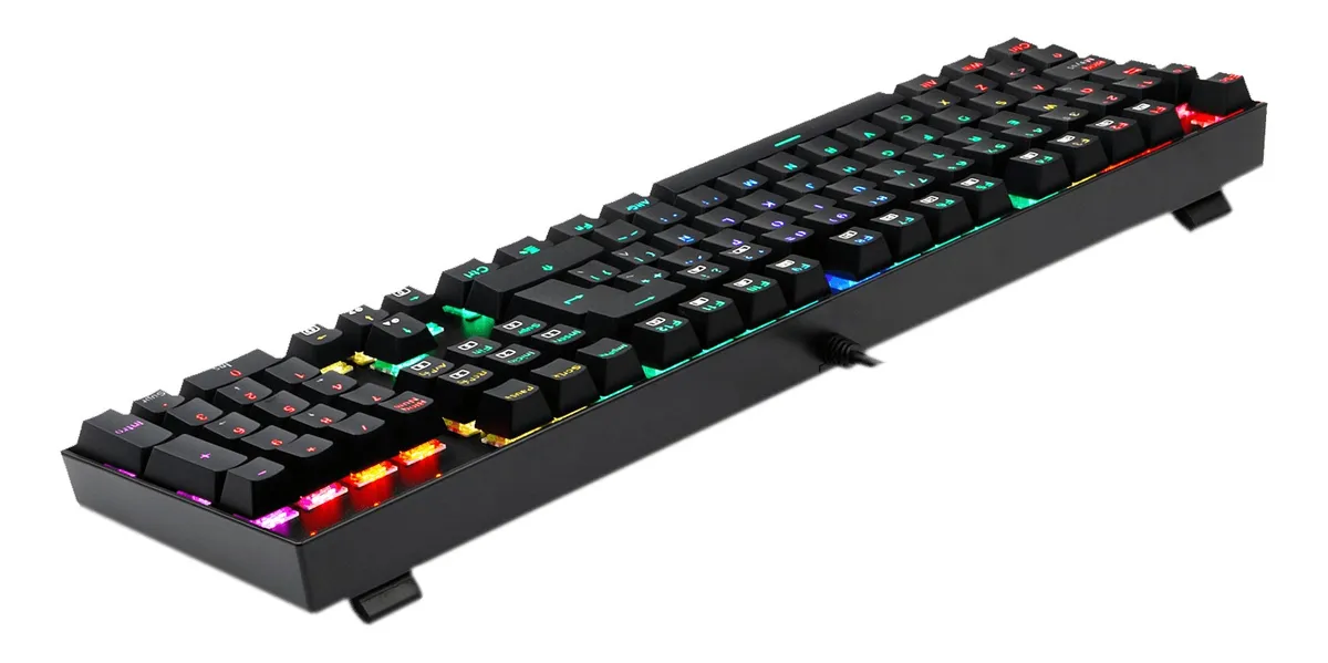 Teclado gamer Redragon Mitra K551 QWERTY Outemu Blue cor preto com luz RGB - Imagem 3