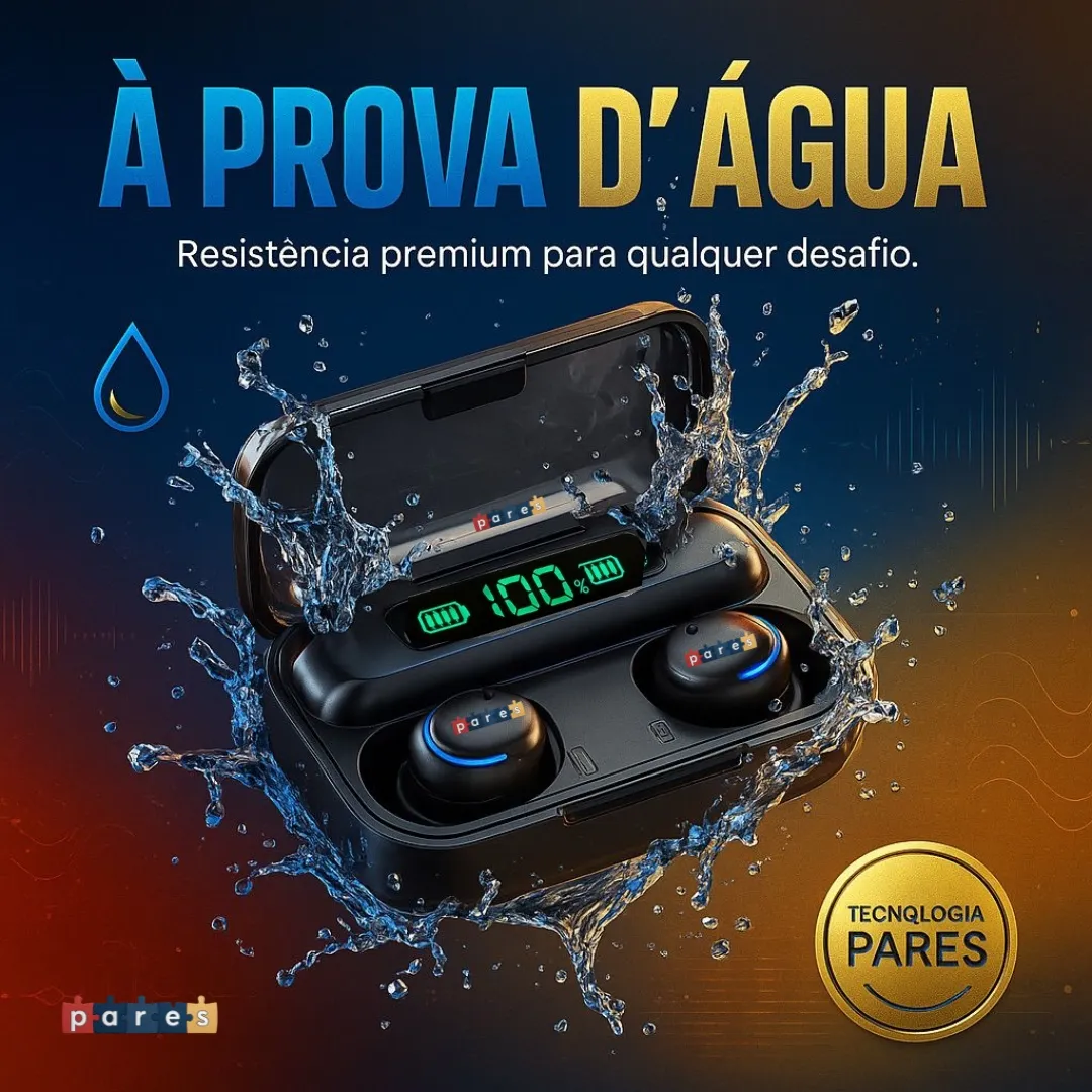 Fone De Ouvido Sem Fio Bluetooth F9-5 Pares Som Imersivo Powerbank Moderno Bateria Longa Duração Academia Compativel Com Todos Celulares - Imagem 3