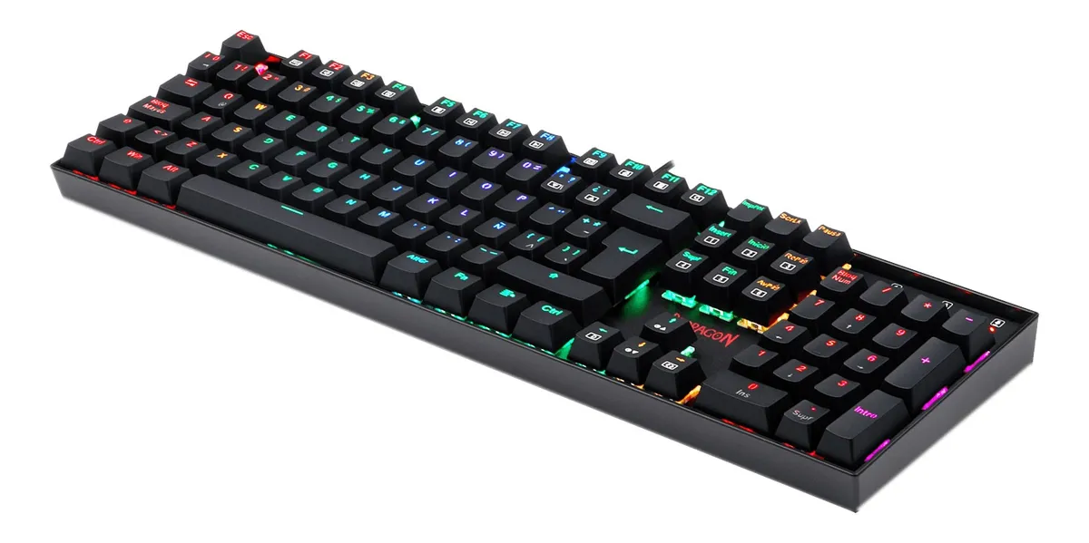 Teclado gamer Redragon Mitra K551 QWERTY Outemu Blue cor preto com luz RGB - Imagem 4