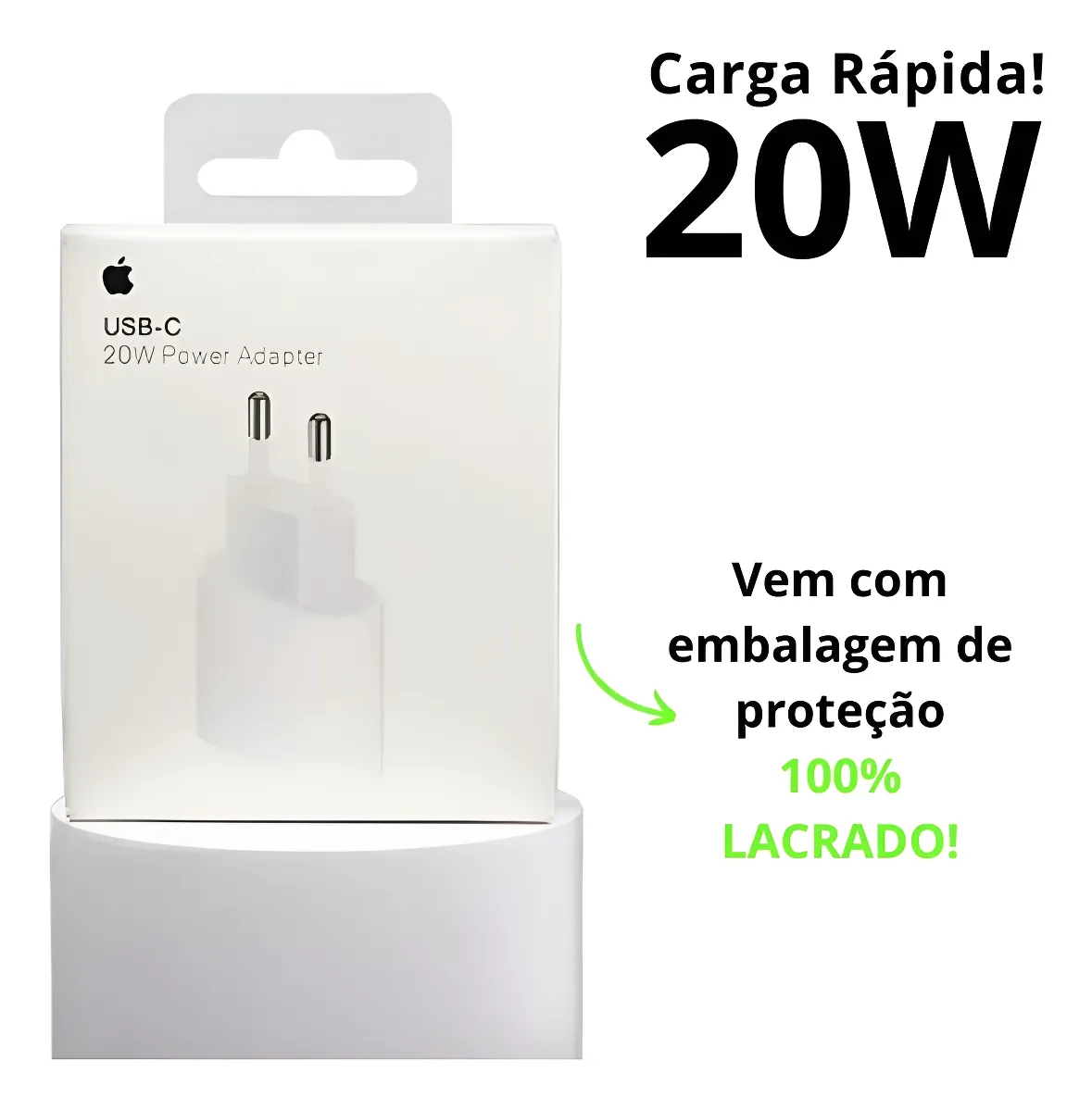 Carregador Fonte Apple Ipad Iphone Turbo Usb-c 20w Original Branco - Imagem 2