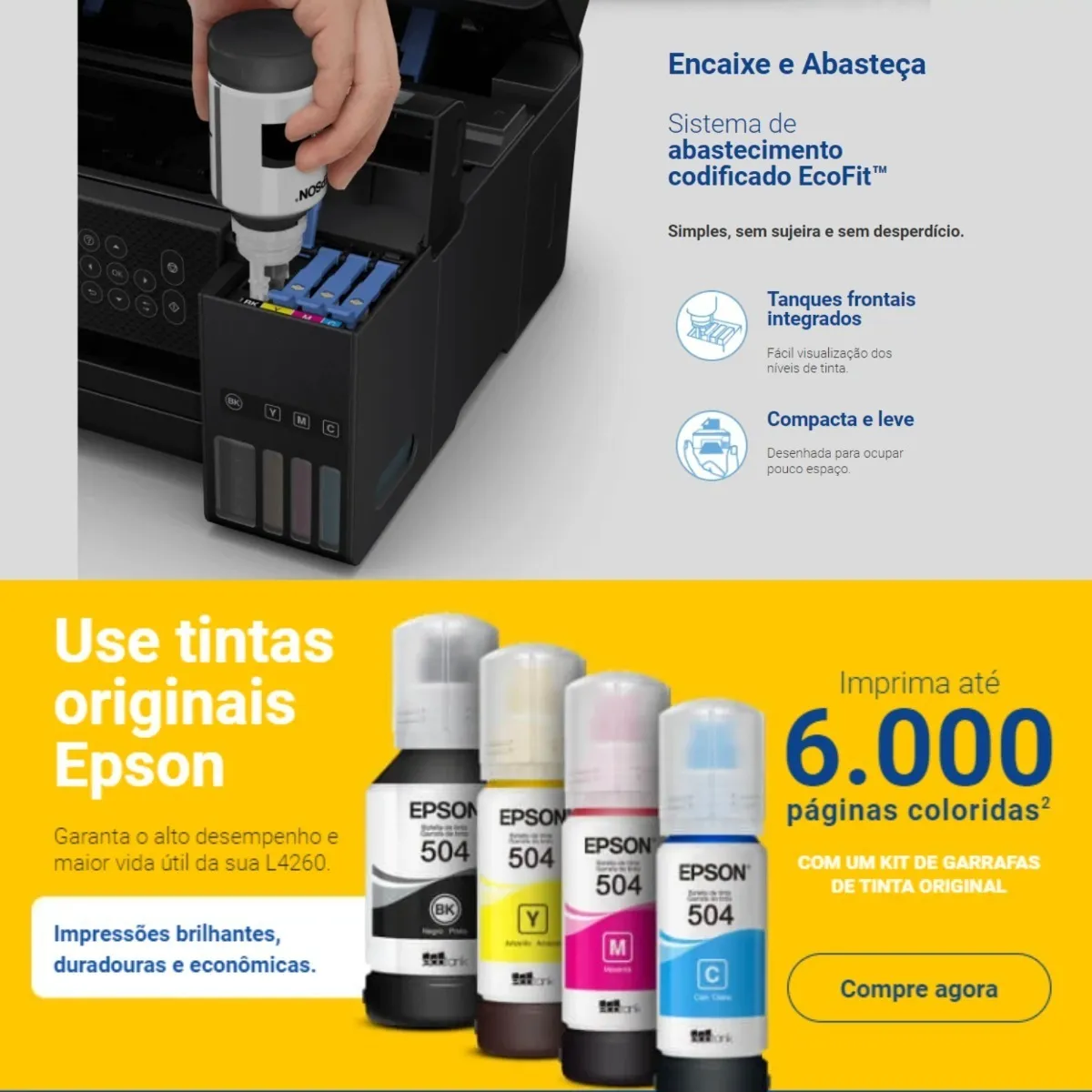 Impressora multifuncional cor Epson EcoTank L4260 - Imagem 2